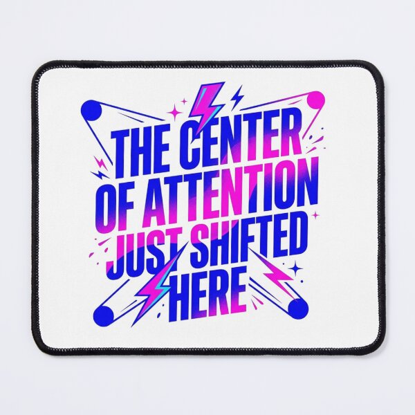 Item preview, Center Of Attention Shifted Spotlight Neon Typography designed and sold by KhAIa Reeve Art Studio.