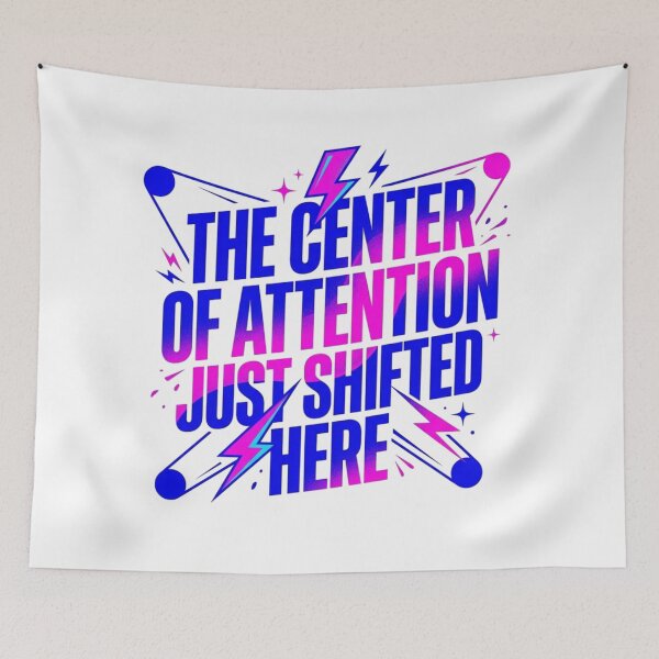 Item preview, Center Of Attention Shifted Spotlight Neon Typography designed and sold by KhAIa Reeve Art Studio.