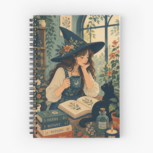 Item preview, Witch Student in the Library with her Cat designed and sold by AtlantiqArt.