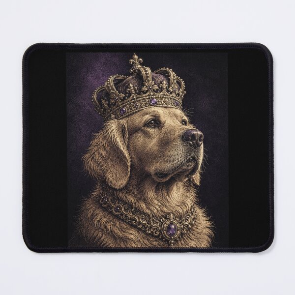 Item preview, Golden Retriever Royal Portrait Art Print | Majestic Dog King Crown Engraving | Regal Dog Lover Wall Decor designed and sold by Panom Suavichien.