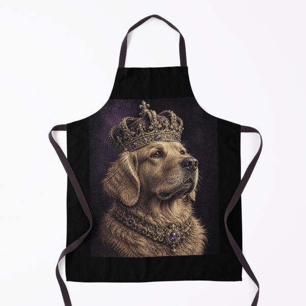 Item preview, Golden Retriever Royal Portrait Art Print | Majestic Dog King Crown Engraving | Regal Dog Lover Wall Decor designed and sold by Panom Suavichien.