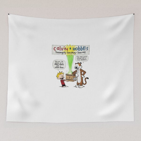 Item preview, Boy and Tiger, Calvin and Hobbes vintage 90s, Classic Cartoon, Classic Comic designed and sold by memoryweaverart.