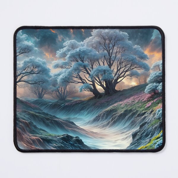 Item preview, Enchanted Misty River Through Frosted Woods, Fantasy  designed and sold by Patricia Johnston.
