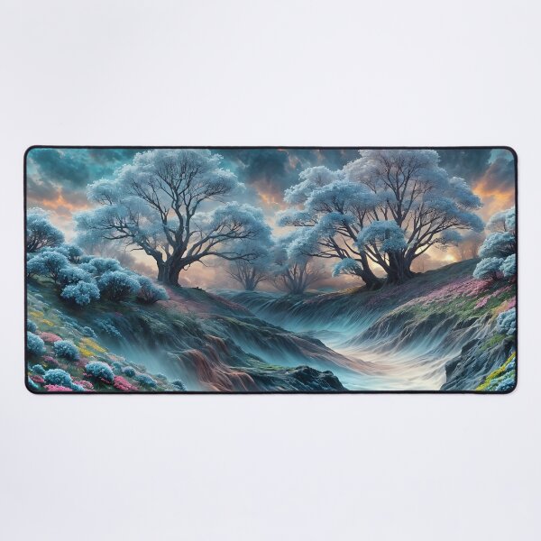 Item preview, Enchanted Misty River Through Frosted Woods, Fantasy  designed and sold by Patricia Johnston.