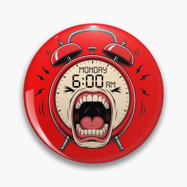 Item preview, Monday 6:00 AM – Funny Screaming Alarm Clock | Monday Morning Humor Design designed and sold by puzzell.