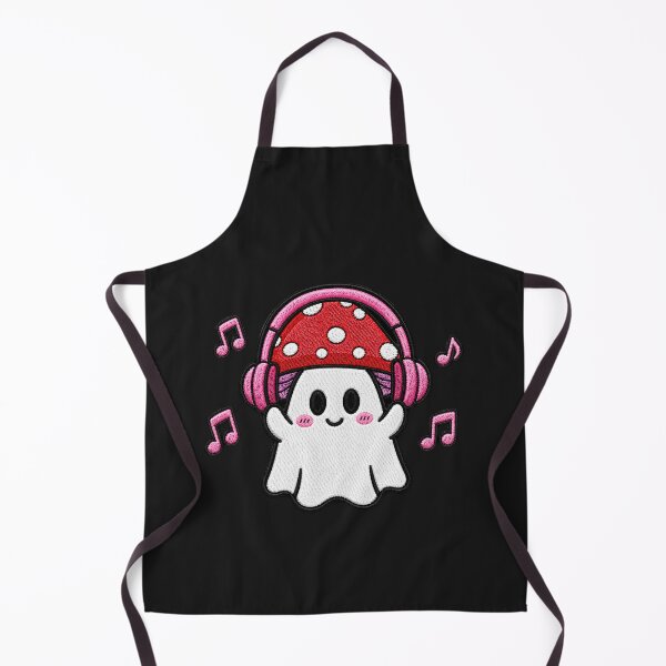 Item preview, Cute Ghost Music Lover Kawaii Embroidery Patch Design Mushroom Boo designed and sold by ColorSplash123.
