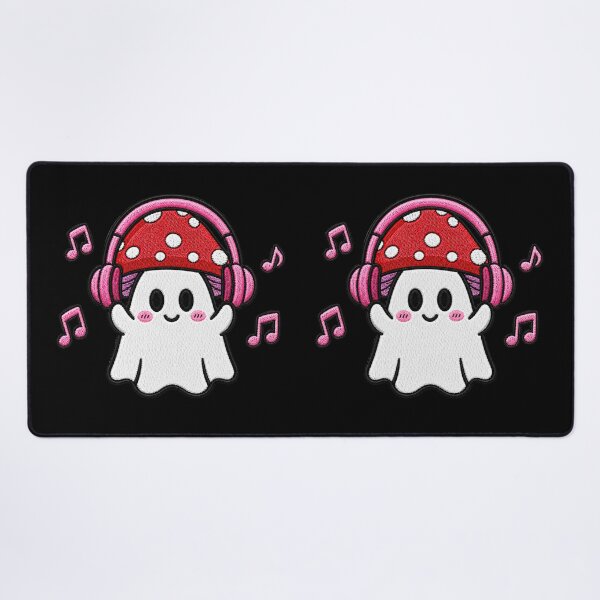 Item preview, Cute Ghost Music Lover Kawaii Embroidery Patch Design Mushroom Boo designed and sold by ColorSplash123.
