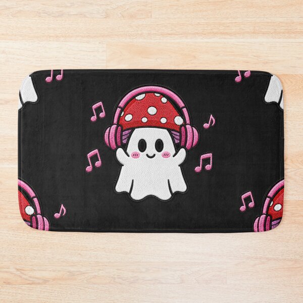 Item preview, Cute Ghost Music Lover Kawaii Embroidery Patch Design Mushroom Boo designed and sold by ColorSplash123.