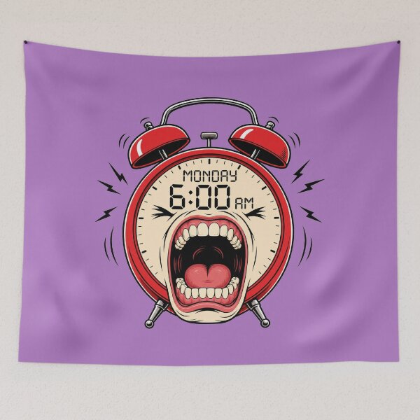 Item preview, Monday 6:00 AM – Funny Screaming Alarm Clock | Monday Morning Humor Design designed and sold by puzzell.