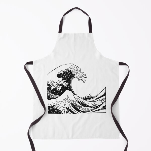 Item preview, Minimalist Great Wave Black and White Line Art designed and sold by ByKayaPrints.