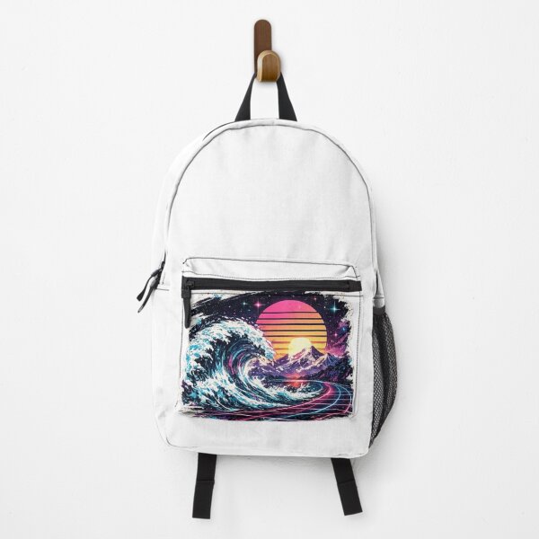 Item preview, Synthwave Mountain Wave Landscape - Neon Retro Art designed and sold by irfanshikh.
