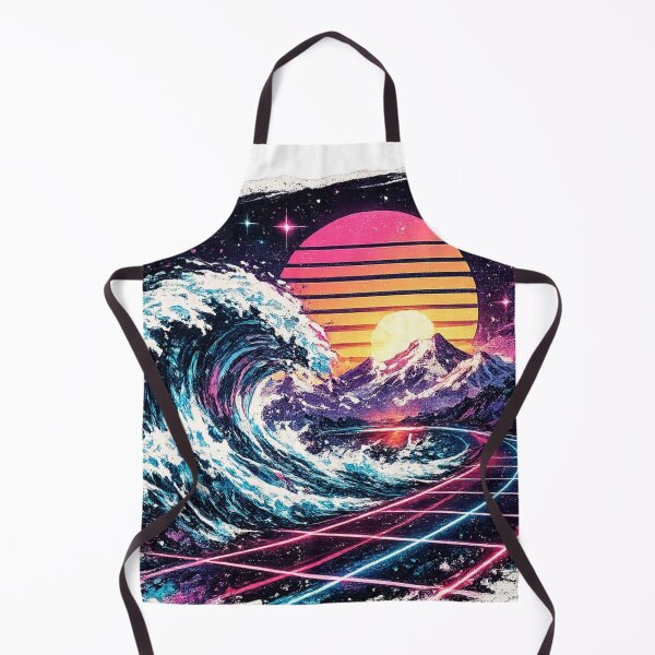 Item preview, Synthwave Mountain Wave Landscape - Neon Retro Art designed and sold by irfanshikh.