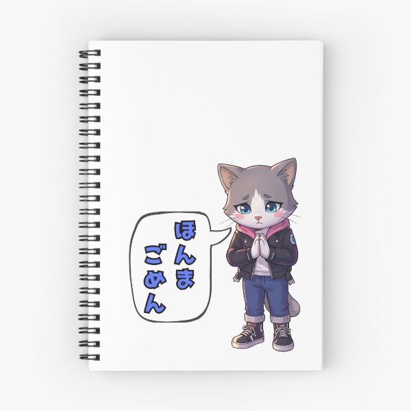 Item preview, Cute Anime Cat Saying Honma Gomen (So Sorry) in Japanese designed and sold by tigre555.