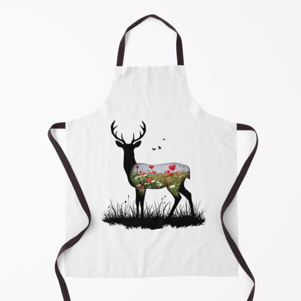 Item preview,  Double Exposure Deer with Poppy Field Landscape Art designed and sold by ByKayaPrints.
