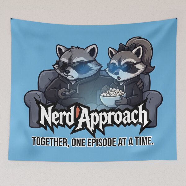 Item preview, Binge Watching Couple Raccoons - Nerd Approach designed and sold by NerdApproach.