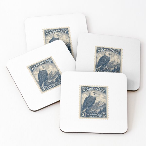 Item preview, Vintage Wilderness Eagle Postage Stamp Art designed and sold by ByKayaPrints.