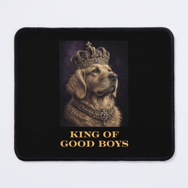 Item preview, King of Good Boys Golden Retriever Royal Art Print | Majestic Dog Crown Engraving | Regal Dog Lover Gift designed and sold by Panom Suavichien.