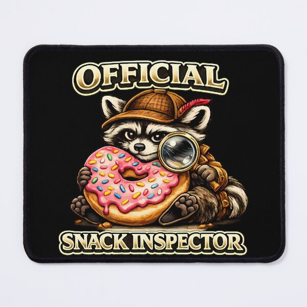 Item preview, Official Snack Inspector Funny Raccoon Donut Lover Vintage Graphic T-Shirt designed and sold by clockedoutwearshop.