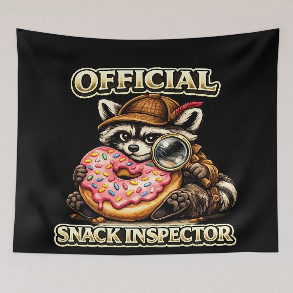 Item preview, Official Snack Inspector Funny Raccoon Donut Lover Vintage Graphic T-Shirt designed and sold by clockedoutwearshop.