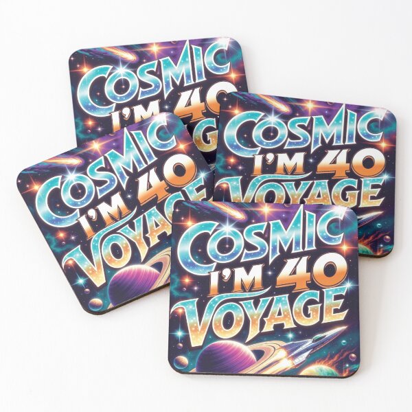 Item preview, Cosmic 40th Birthday Voyage – Retro Space Adventure designed and sold by Dogandesighn.
