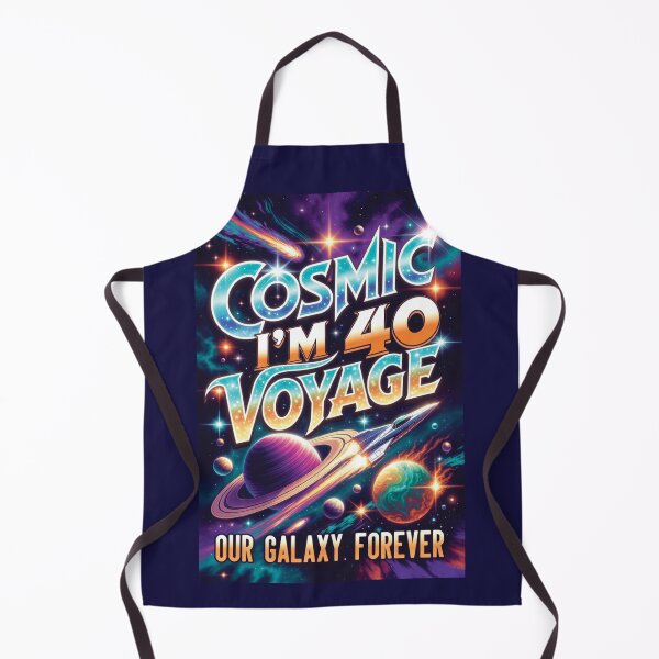 Item preview, Cosmic 40th Birthday Voyage – Retro Space Adventure designed and sold by Dogandesighn.