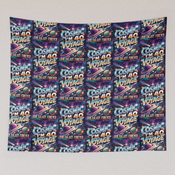 Item preview, Cosmic 40th Birthday Voyage – Retro Space Adventure designed and sold by Dogandesighn.