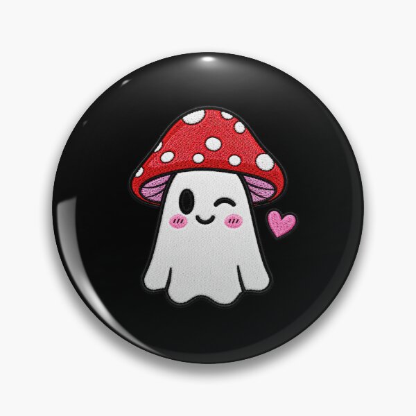 Item preview, Winking Ghost Kawaii Embroidery Patch Design Cute Mushroom Boo designed and sold by ColorSplash123.