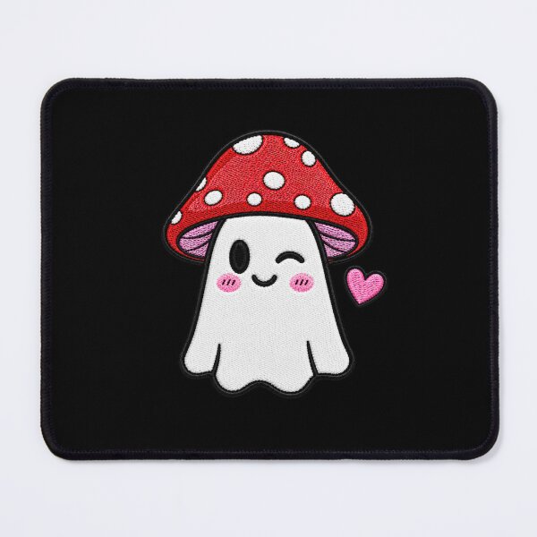 Item preview, Winking Ghost Kawaii Embroidery Patch Design Cute Mushroom Boo designed and sold by ColorSplash123.