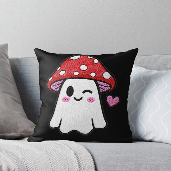 Item preview, Winking Ghost Kawaii Embroidery Patch Design Cute Mushroom Boo designed and sold by ColorSplash123.