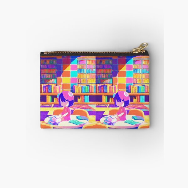 Item preview, Digital Art - Anime Style Illustration in a Library, Psychedelic Palette designed and sold by Reverso-Design.