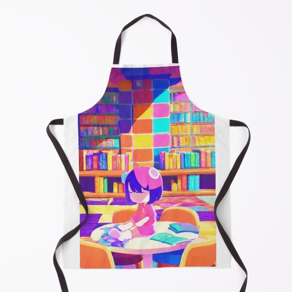Item preview, Digital Art - Anime Style Illustration in a Library, Psychedelic Palette designed and sold by Reverso-Design.
