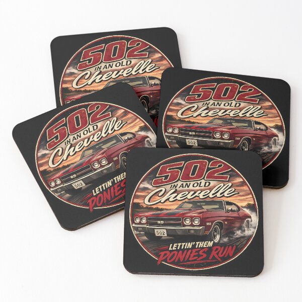 Item preview, 502 in an Old Chevelle Lettin' Them Ponies Run | Muscle Car Lyric Design designed and sold by RockyWords.