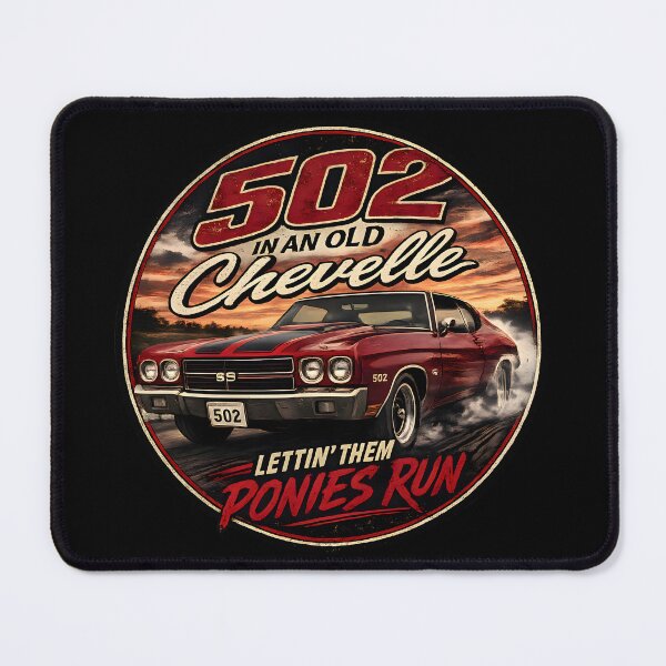 Item preview, 502 in an Old Chevelle Lettin' Them Ponies Run | Muscle Car Lyric Design designed and sold by WordWab.