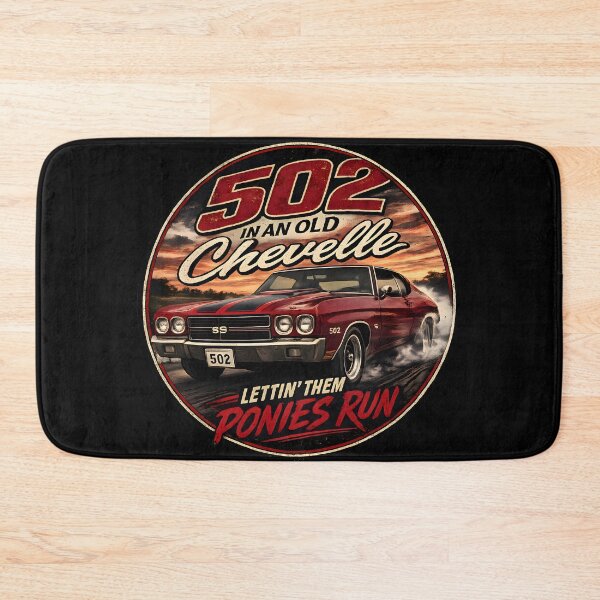 Item preview, 502 in an Old Chevelle Lettin' Them Ponies Run | Muscle Car Lyric Design designed and sold by WordWab.
