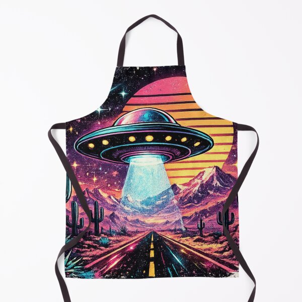 Item preview, UFO Alien Desert Synthwave - Neon Retro Sci-Fi designed and sold by irfanshikh.