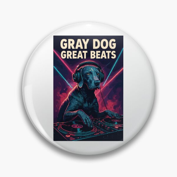 Item preview, Retro Weimaraner DJ: Gray Dog, Great Beats designed and sold by Pineapple-Tree.