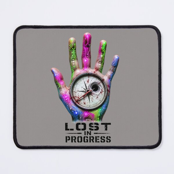 Item preview, Lost in Progress – Cyberpunk Hand with Broken Compass | Futuristic Sci-Fi Art designed and sold by puzzell.