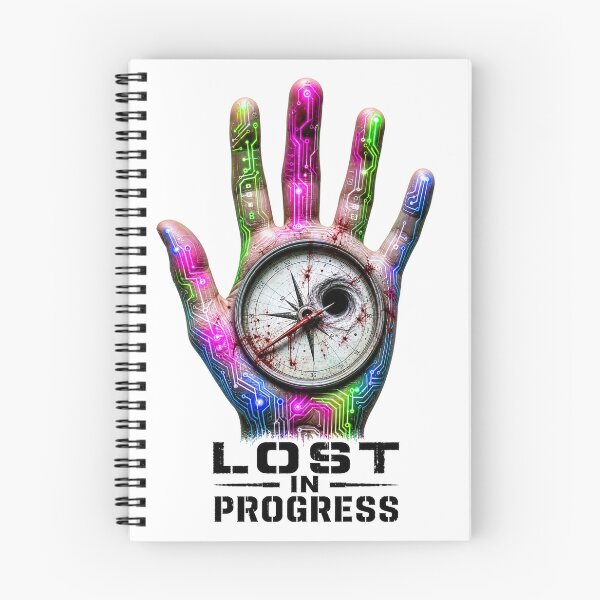 Item preview, Lost in Progress – Cyberpunk Hand with Broken Compass | Futuristic Sci-Fi Art designed and sold by puzzell.