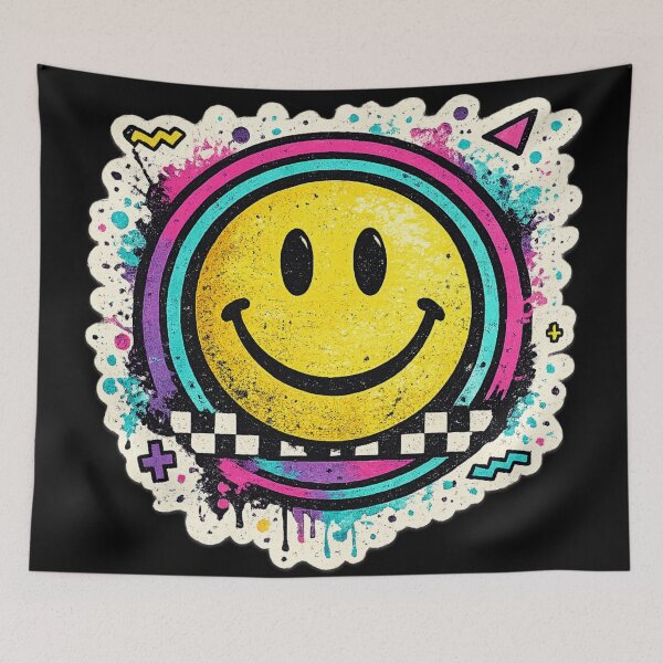Item preview, Retro Smiley Face 90s Y2K - Neon Graffiti Aesthetic designed and sold by irfanshikh.