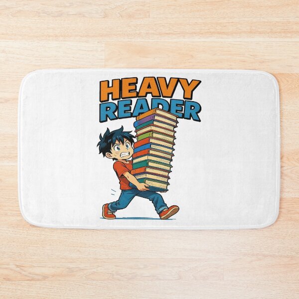 Item preview, Heavy Reader Anime Boy Carrying Books Funny Book Lover Design designed and sold by BookedAndDesign.