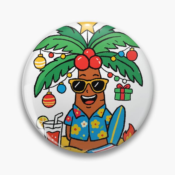 Item preview, Funny Skater Palm Tree Christmas Summer Holiday Vibe designed and sold by SugarCore.