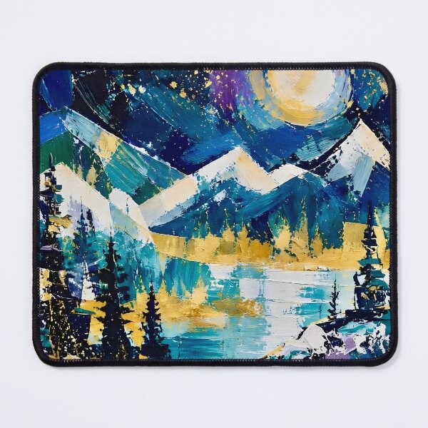 Item preview, Forest Mountain Landscape with Moonlight designed and sold by Vicky Brago-Mitchell®.