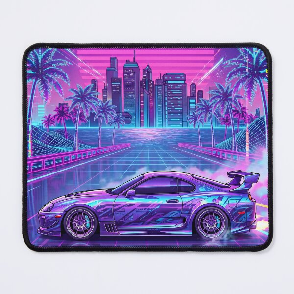 Item preview, Twin Turbo JDM Tuning Icon Neon Sunset Apparel Art designed and sold by RevUpDesign.