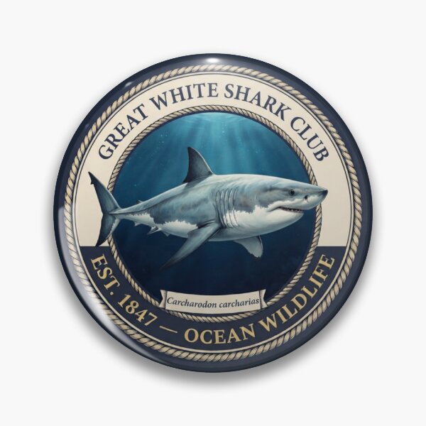 Item preview, Great White Shark Club Vintage Badge designed and sold by CalmCapy Co.