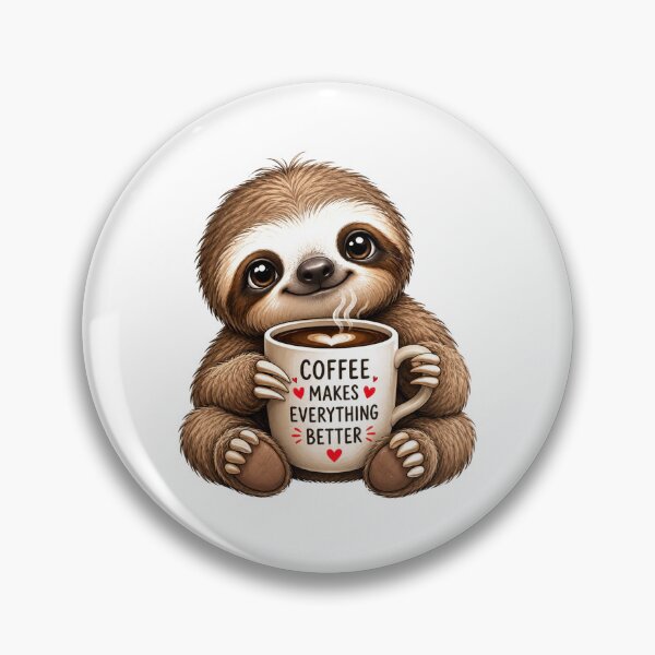 Item preview, Cute Baby Sloth with Coffee Mug designed and sold by Myra365Art.