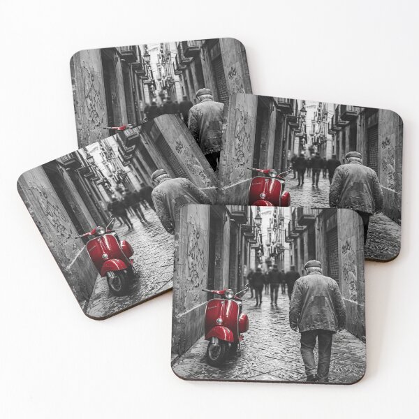 Item preview, Classic Red Vespa European Alley Street Photography designed and sold by MarCinu Art.