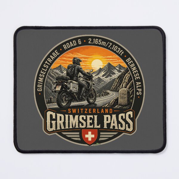 Item preview, Grimsel Pass Switzerland Grimselpass Motorcycle Cycle Sticker TShirt 07 designed and sold by OuterShellUK.