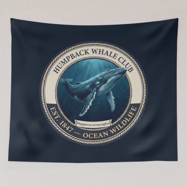 Item preview, Humpback Whale Club Vintage Badge designed and sold by CalmCapy Co.