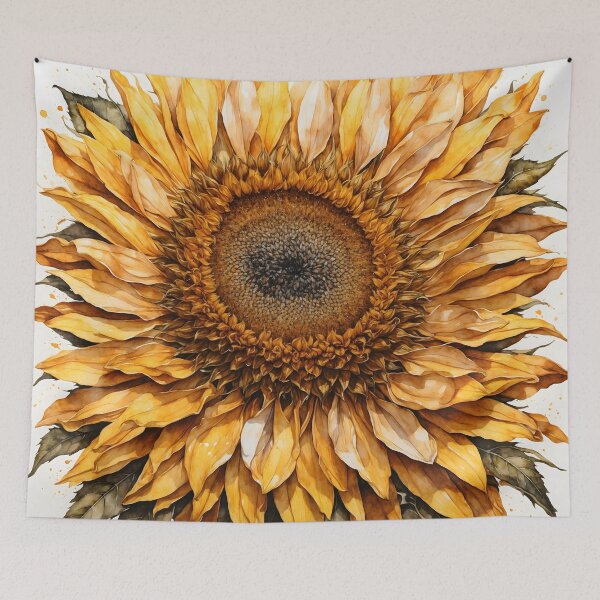 Item preview, Sunflower Watercolor Painting designed and sold by RawNaturePrints.