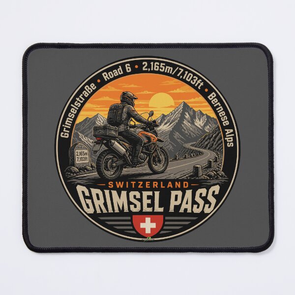 Item preview, Grimsel Pass Switzerland Grimselpass Motorcycle Cycle Sticker TShirt 09 designed and sold by OuterShellUK.
